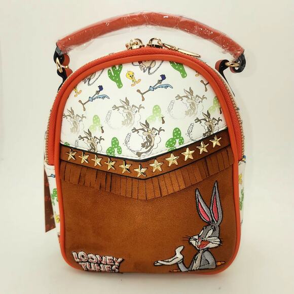 Looney Tunes Backpack Mini Merrie Melodies Fringe Western Bugs Bunny Roadrunner - Picture 10 of 10